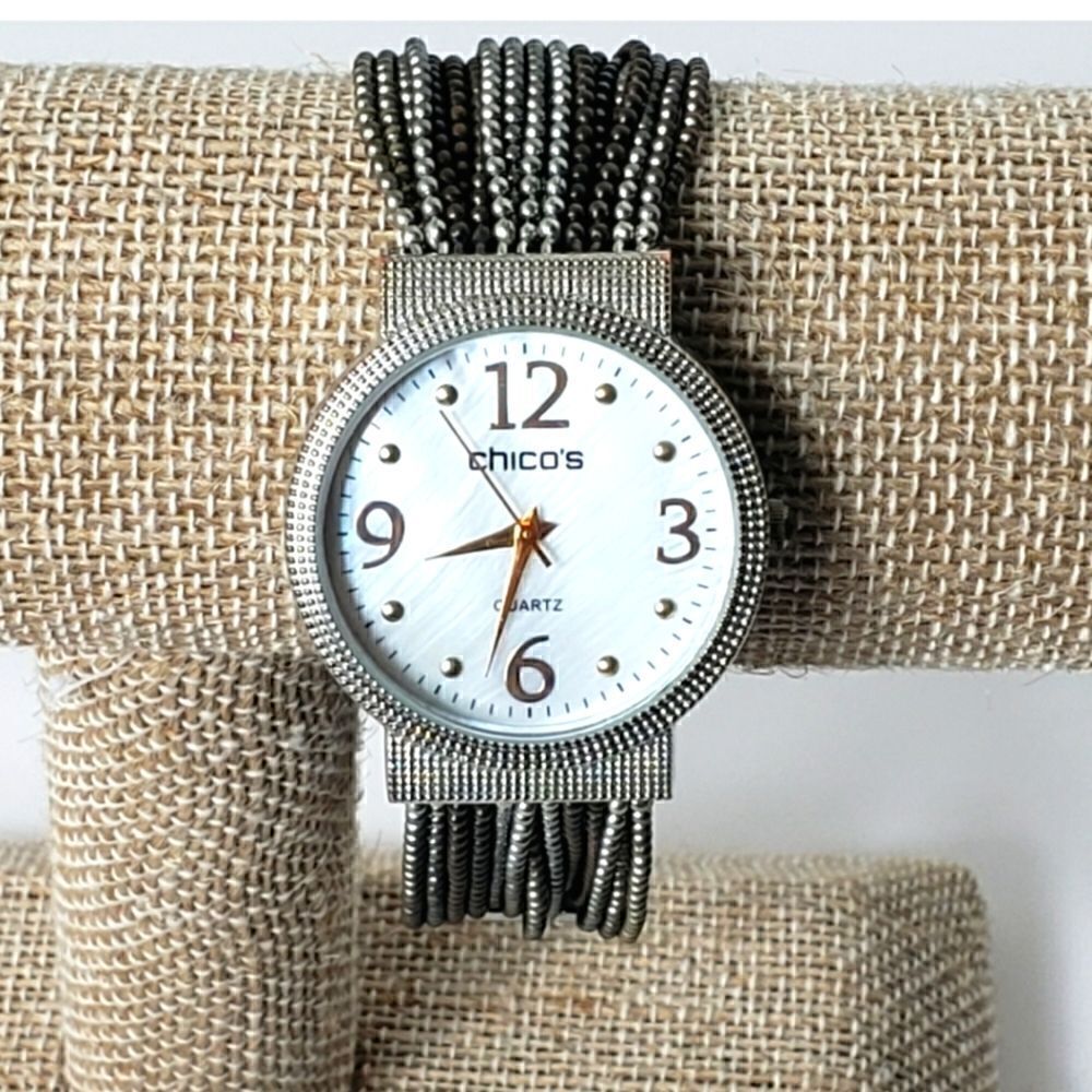 CHICO'S Mixed Metals Ball Chain Watch